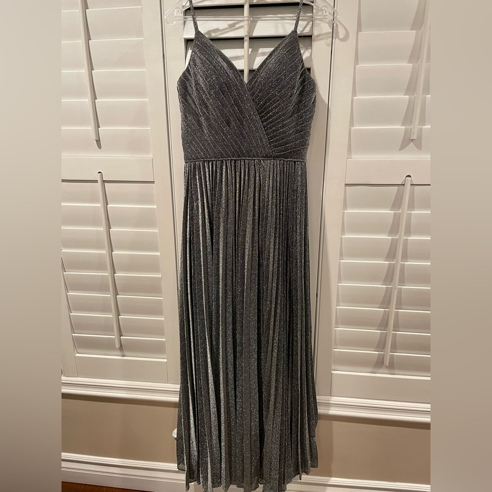 Elegant Shimmery Charcoal/Grey Gown - Size 10